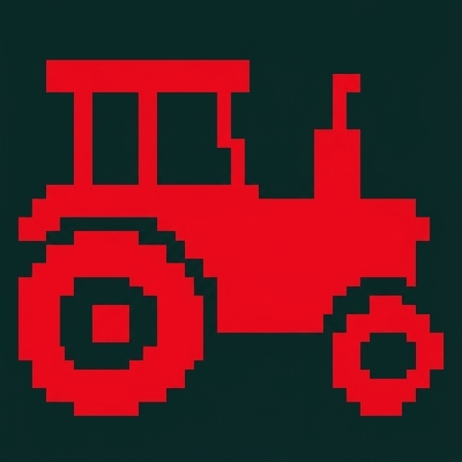 Stitch chart guide image for Little Red Tractor Christmas Stocking