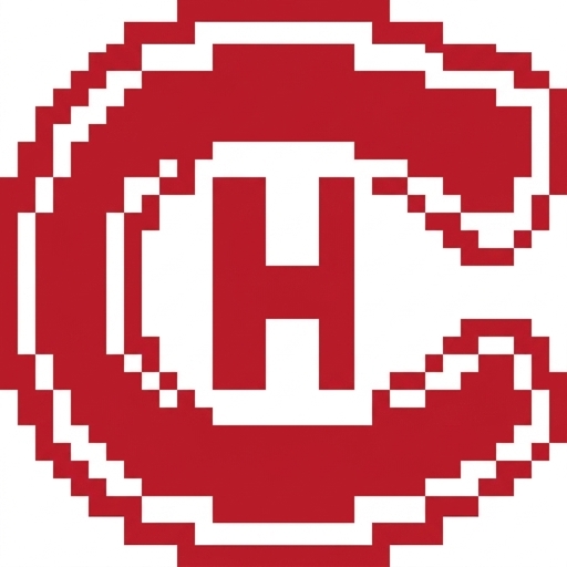 Stitch chart guide image for Habs Pride Textured Throw