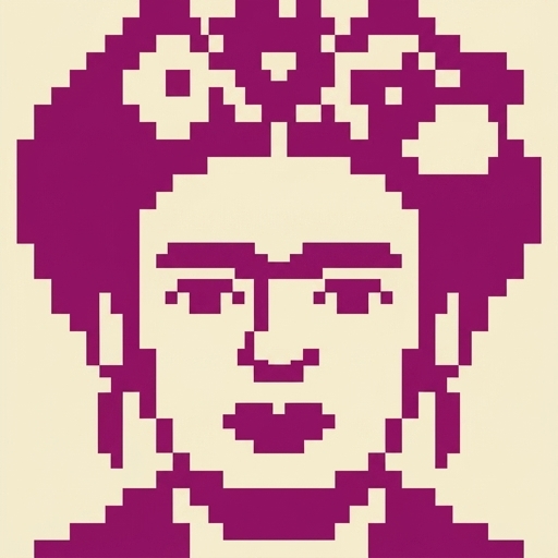 Stitch chart guide image for Frida Kahlo Crochet Portrait Wall Hanging