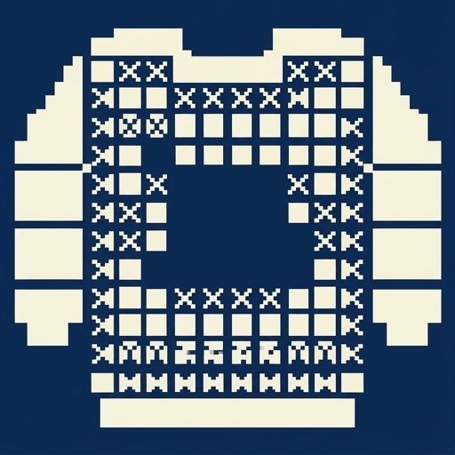 Stitch chart guide image for Square-Drop Intarsia Sleeve Machine Pullover