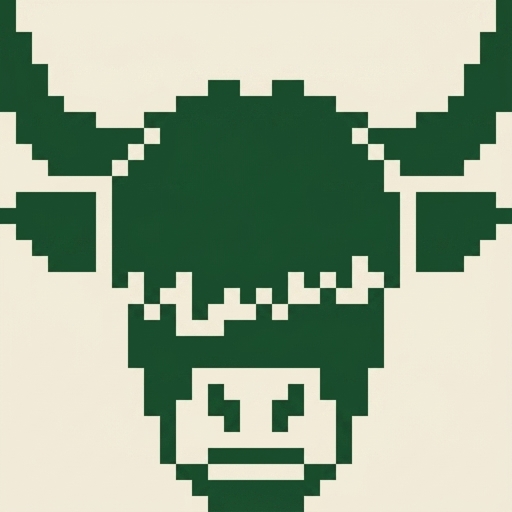 Stitch chart guide image for Highland Cow Ribbed Beanie