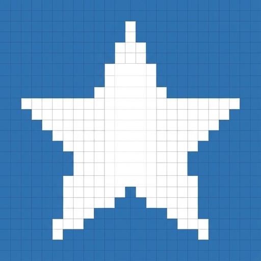 Stitch chart guide image for Twinkle Square — A 21×21 Star Motif