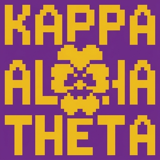Stitch chart guide image for Kappa Alpha Theta Pansy Heirloom Blanket
