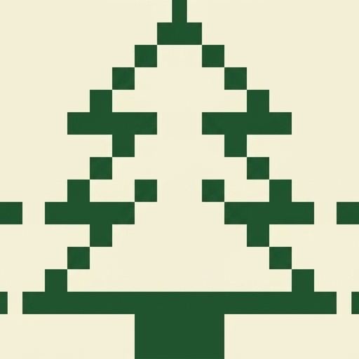 Stitch chart guide image for Bulky Christmas Tree Textured Blanket