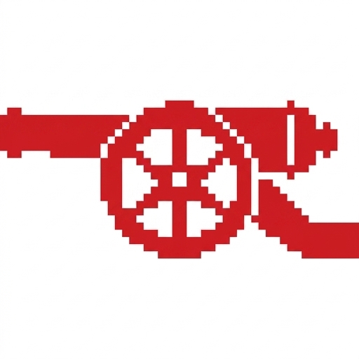 Stitch chart guide image for THE GUNNER — Arsenal Supporter Scarf