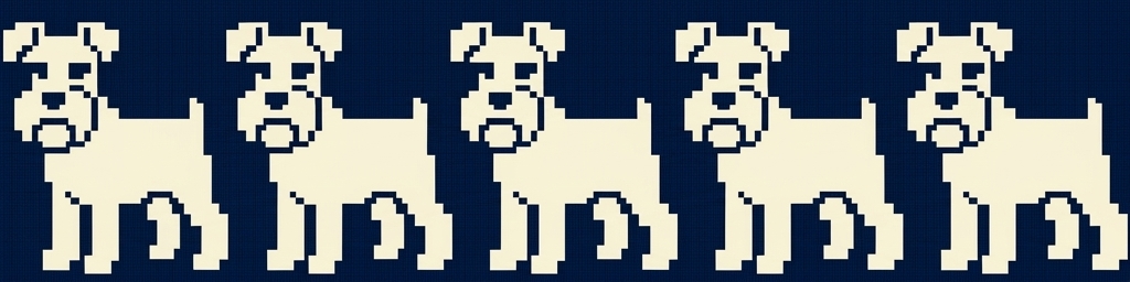 Stitch chart guide image for Schnauzer Motif Ribbed Beanie