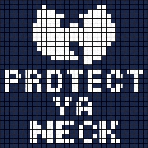 Stitch chart guide image for PROTECT YA NECK — Wu-Tang Colourwork Scarf