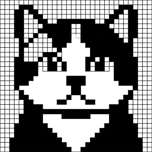 Stitch chart guide image for Cow Cat Square Coaster