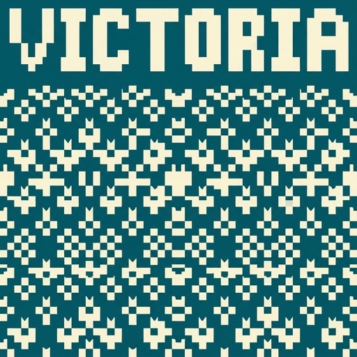 Stitch chart guide image for Victoria Name Panel