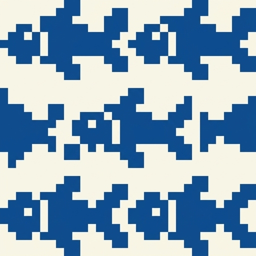 Stitch chart guide image for Shoal of Fish Dishcloth