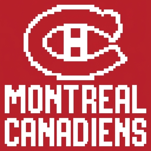 Stitch chart guide image for Montreal Canadiens Royal Honeycomb Logo Blanket