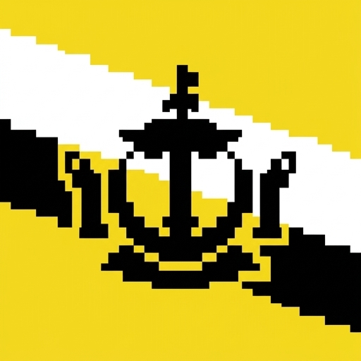 Stitch chart guide image for Brunei Darussalam Flag Raglan Pullover
