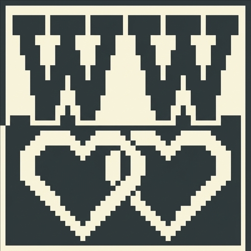Stitch chart guide image for Chunky W's & Double Heart Throw Blanket