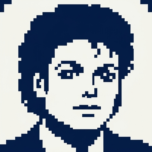 Stitch chart guide image for Michael Jackson Portrait Wall Hanging